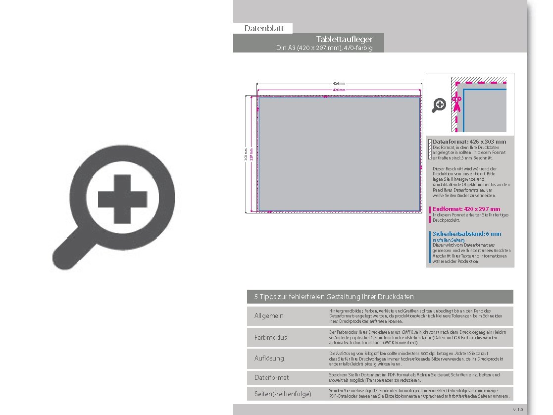 Product Bild tablettaufleger_din_a3_(420_x_297_mm)_einseitig_4_0-farbig_bedruckt_(cmyk)